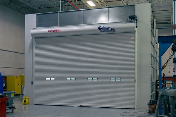 A large industrial spray booth for painting and coating large-scale aerospace tooling and flight hardware