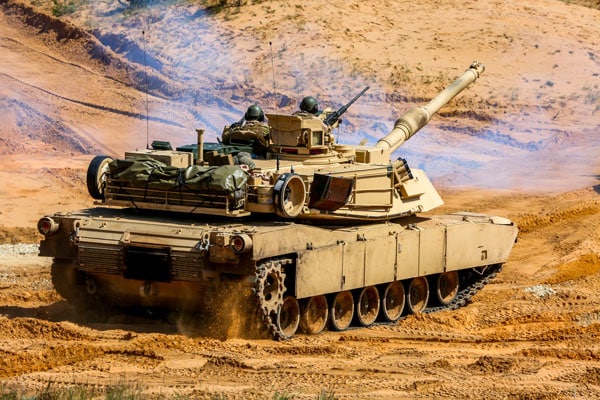 An Abrams tank in the desert