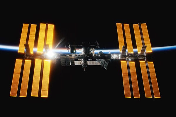 The International Space Station at sunrise