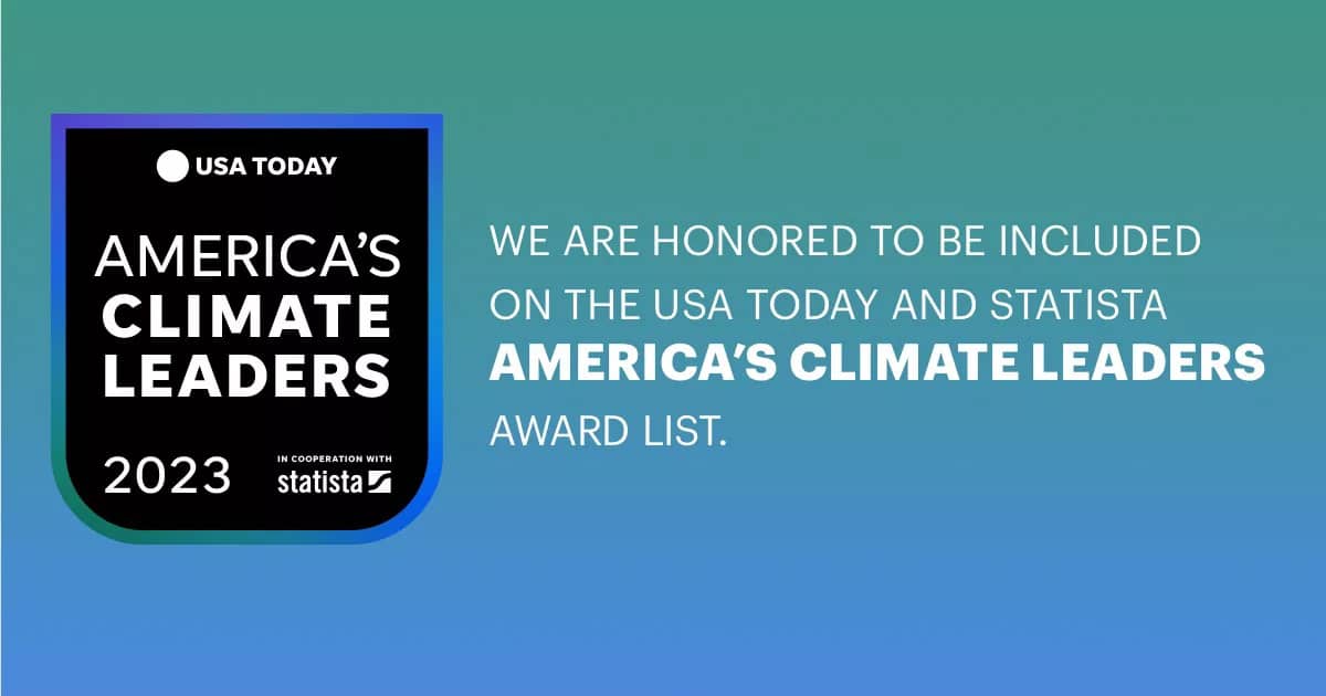 The logo for USA Today and Statista's America's Climate Leaders 2023 list