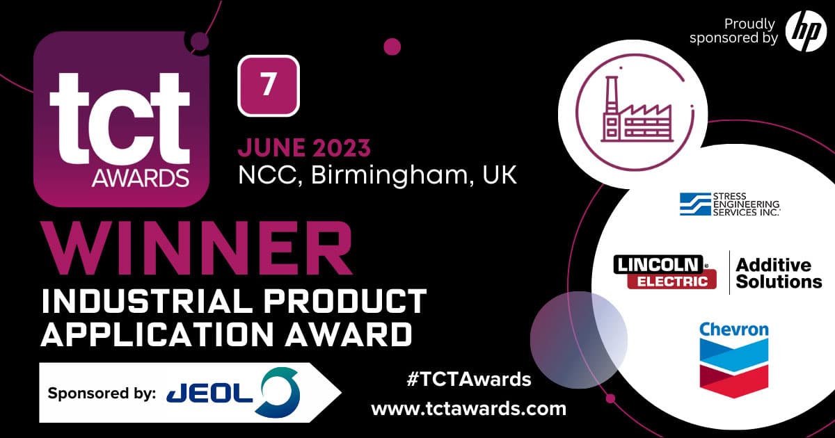 TCT Awards 2023 Industrial Product Application Award Winner Graphic