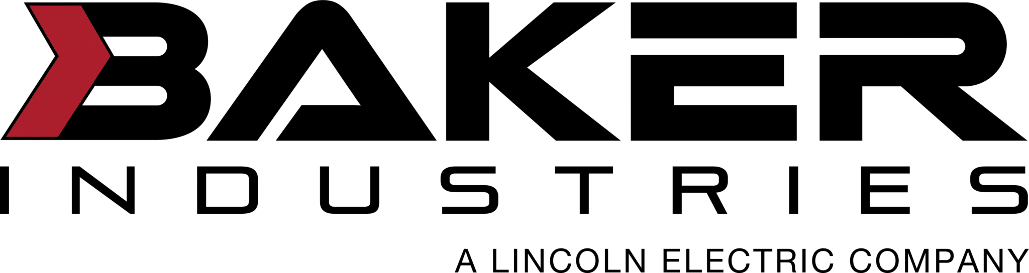 The Baker Industries, a Lincoln Electric company, logo in red and black