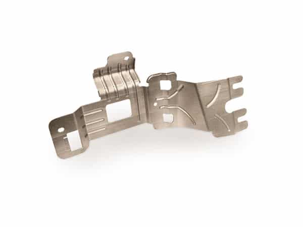 A 3D-printed (DMLS) metal production part (bracket)